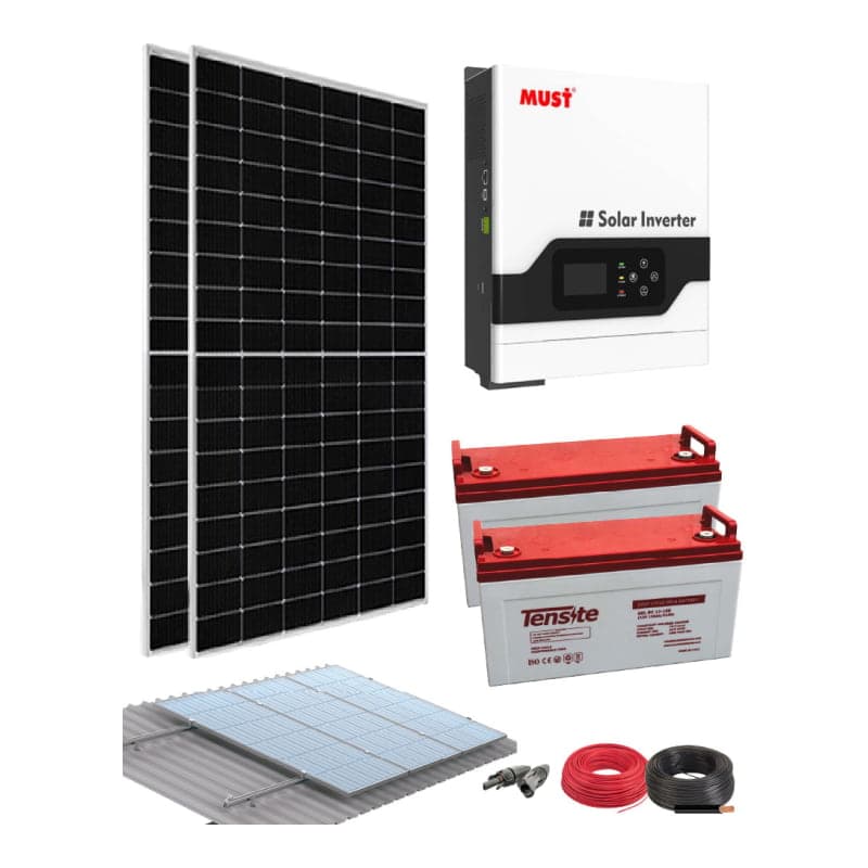 Kit solar sistema fotovoltaico aislado · 3000W 24V 4550Wh/día (GEN-KIT-AISLADO-3000W-24V-4550WH/DIA)