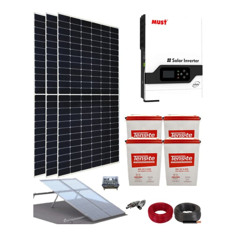 Kit panel solar fotovoltaica aislada · 3000W 24V 9100Wh/día (GEN-KIT-PANEL-SOLAR-FOTOVOLTAICA-AISL-3000W-24V-9100WH/DIA)