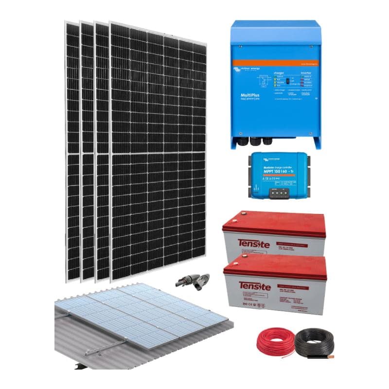Kit solar sistema fotovoltaico aislado · 3000W 24V 9100Wh/día (GEN-KIT-SOLAR-SISTEMA-FOTOVOLTAICO-AISL-3000W-24V-9100WH/DIA)