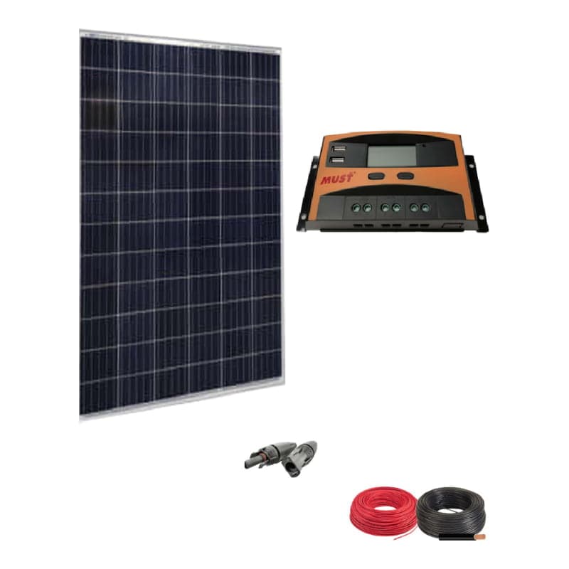 Kit panel solar · 200W sin batería (GEN-KIT-PANEL-SOLAR-200W-BAT)