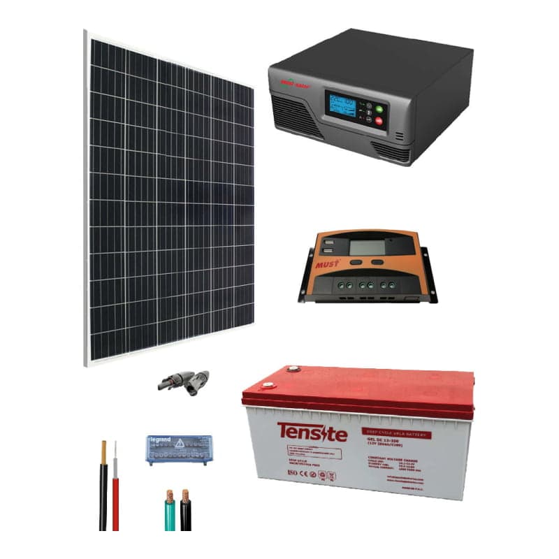 Kit panel solar · 600W 12V 1000Wh/día (GEN-KIT-AISLADO-600W-12V-1000WH/DIA)