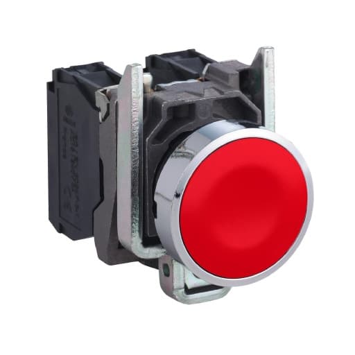 Pulsador rasante metal · rojo Ø22mm 1NC (GEN-EKPB2-BA42)