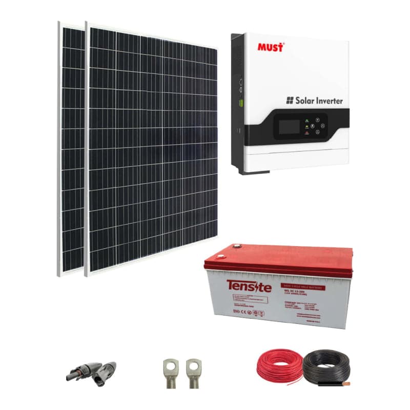 Kit solar GEL · 1000W 12V 2000Wh/día (GEN-KIT-AISLADO-GEL-1000W-12V-2000WH/DIA)