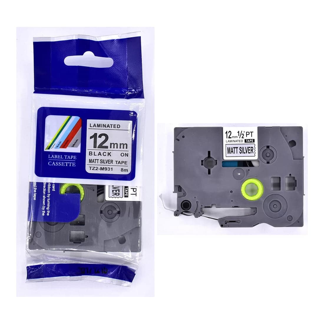 Cinta compatible Brother TZ2-M931 · 12mm x 8m plata mate