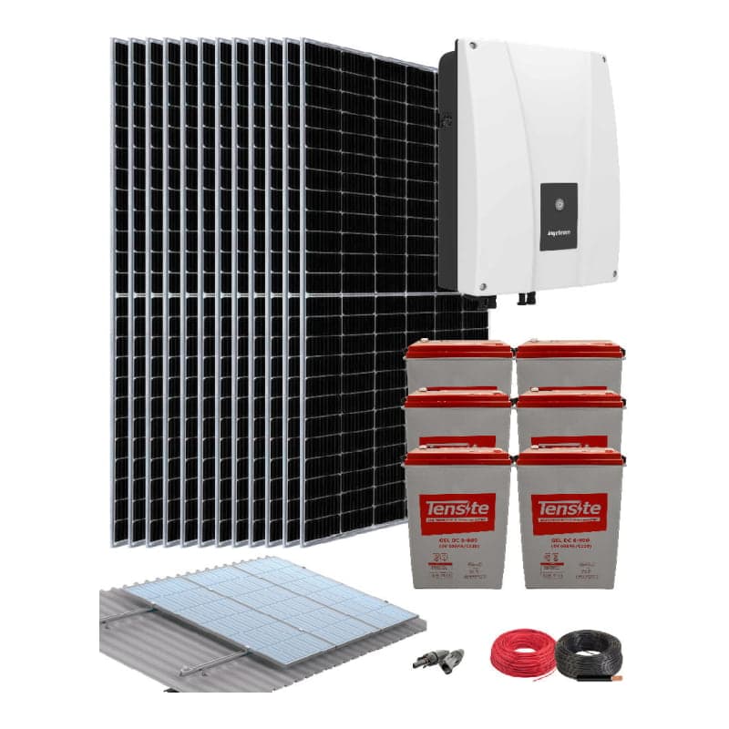 Kit solar fotovoltaico híbrido · 6000W 108V 36400Wh/día (GEN-KIT-HIBRIDO-6000W-108V-36400WH/DIA)
