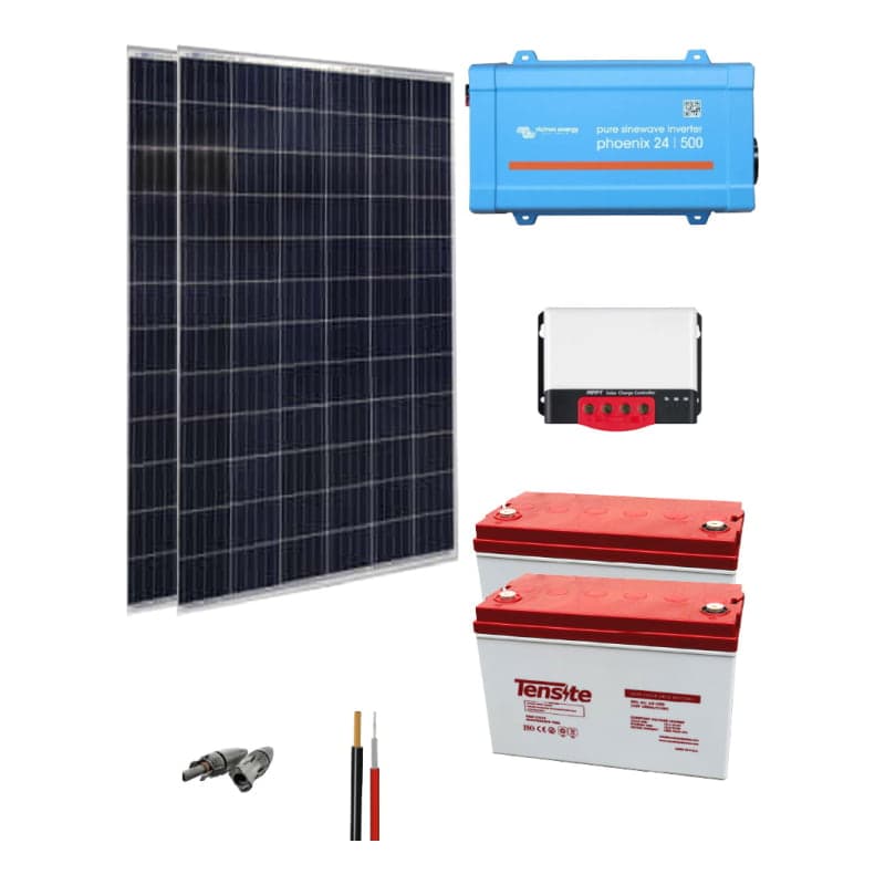 Kit solar caravana · 24V 1500Wh/día (GEN-KIT-AISLADO-24V-1500WH/DIA)