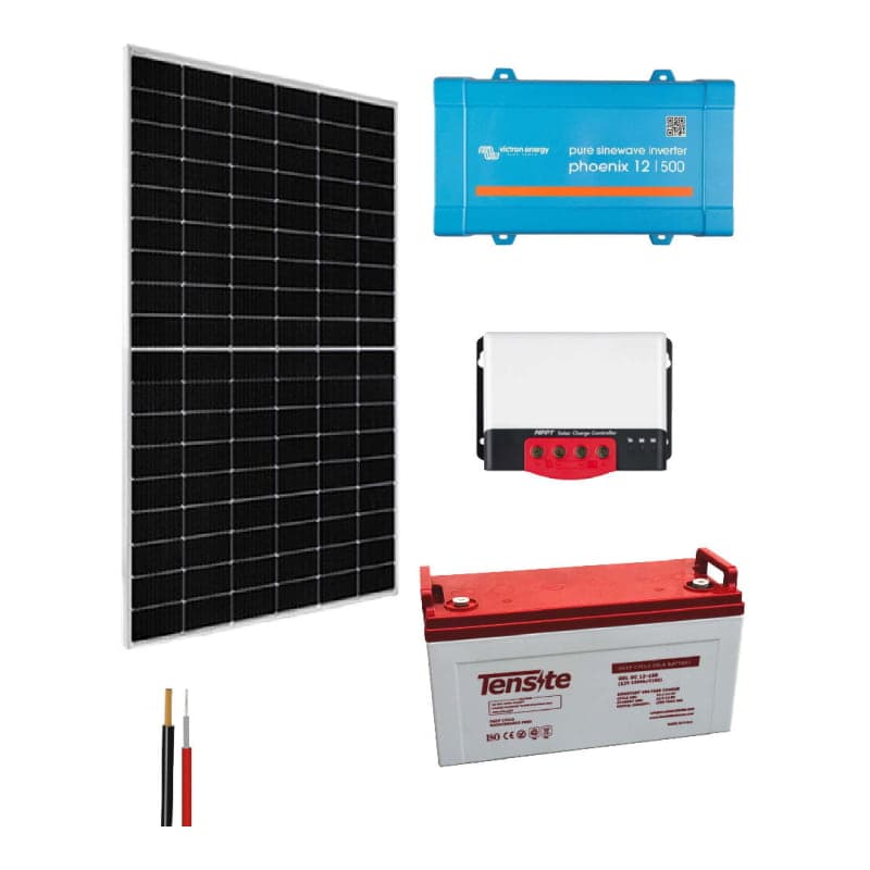 Kit solar cámaras · 250VA 24V 2500Wh/día (GEN-KIT-AISLADO-250VA-24V-2500WH/DIA)