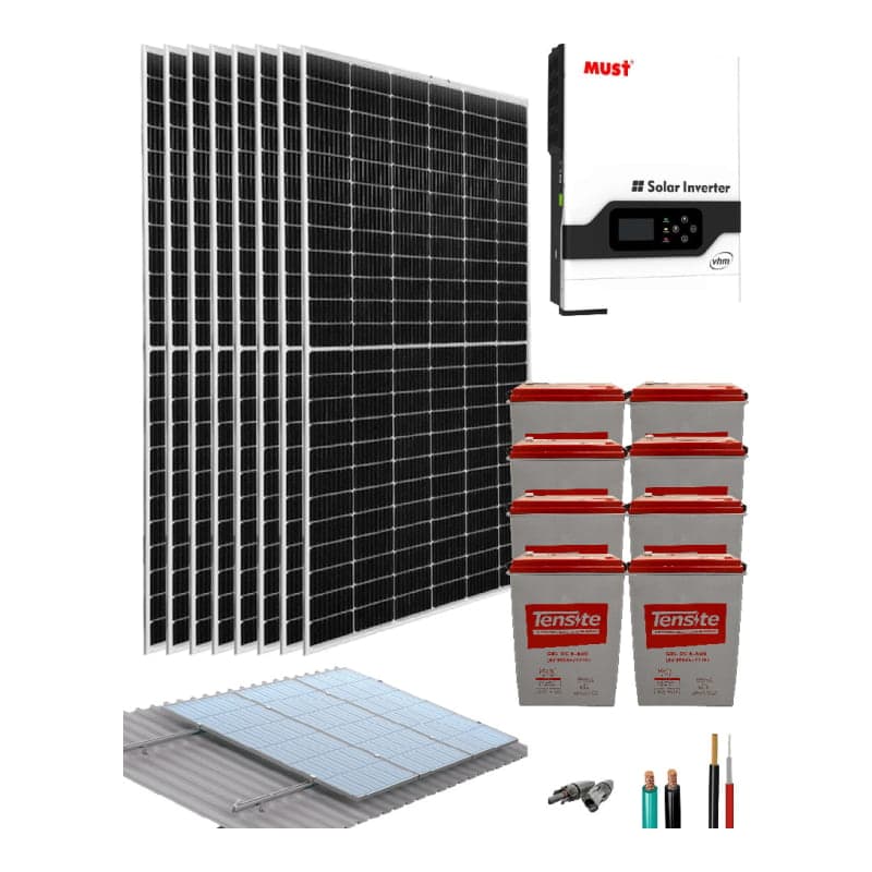 Kit solar vivienda aislada · 5000W 48V 18200Wh/día (GEN-KIT-AISLADO-5000W-48V-18200WH/DIA)
