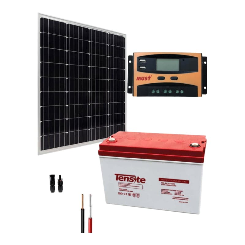 Kit panel solar para celulares · 12V 450Wh/día (GEN-KIT-AISLADO-12V-450WH/DIA)