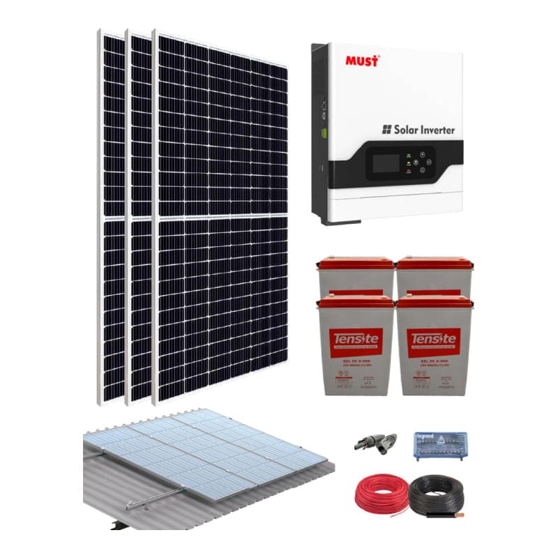 Kit solar vivienda aislada · 3000W 24V 13500Wh/día (GEN-KIT-AISLADO-3000W-24V-13500WH/DIA)