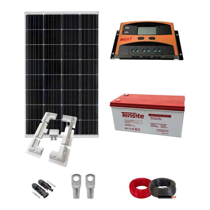 Kit solar instalación camper · 200W con batería (GEN-KIT-SOLAR-INSTALACION-CAMPER-200W-BAT)