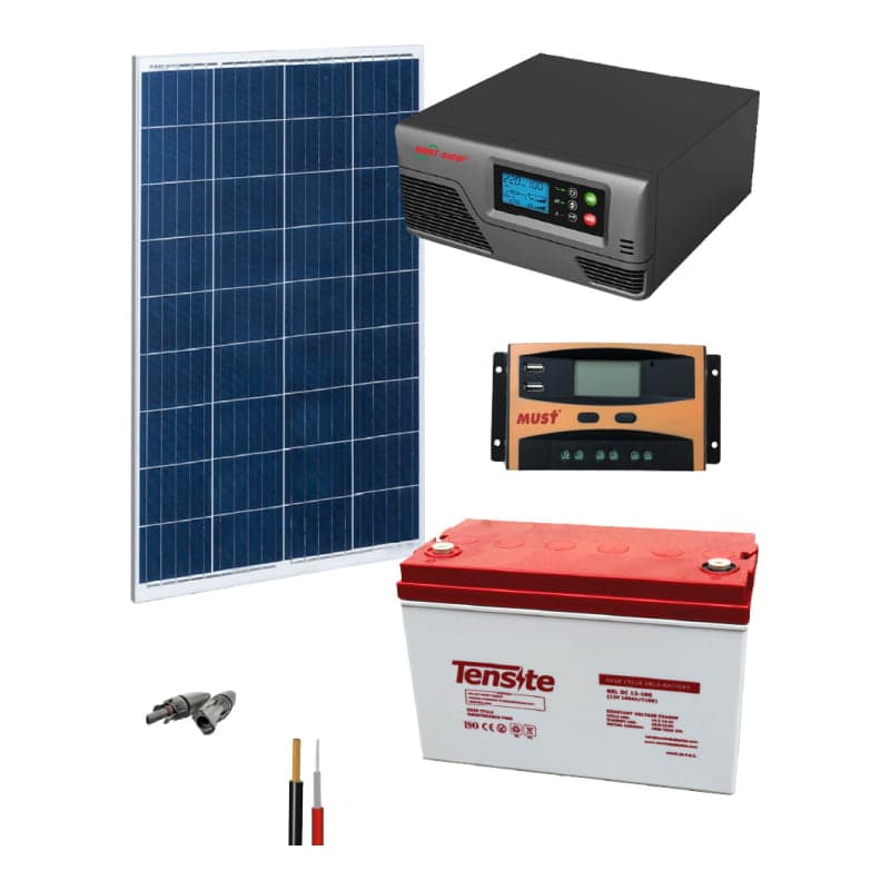Kit panel solar · 300W 12V 500Wh/día (GEN-KIT-AISLADO-300W-12V-500WH/DIA)