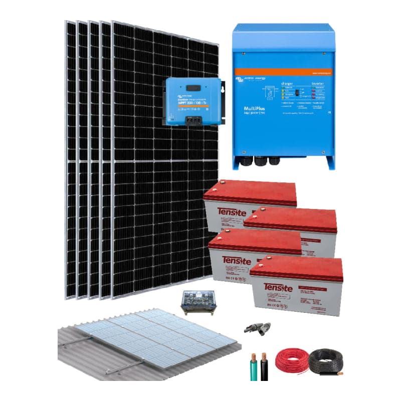 Kit solar vivienda aislada · 5000W 24V 13650Wh/día (GEN-KIT-AISLADO-5000W-24V-13650WH/DIA)