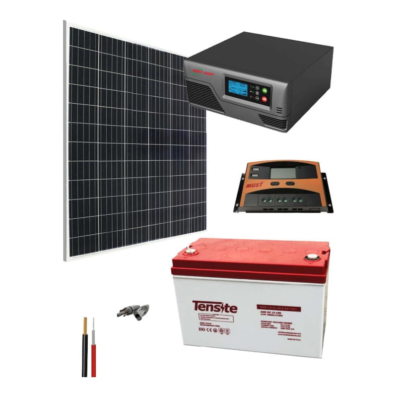 Kit solar iluminación · 300W 12V 1000Wh/día (GEN-KIT-AISLADO-300W-12V-1000WH/DIA)