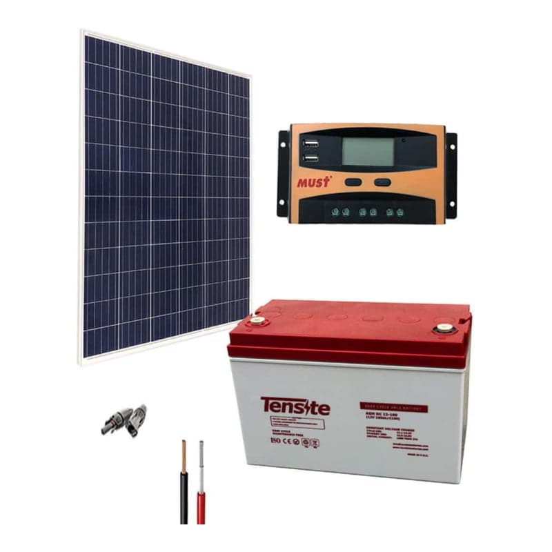 Kit solar Mini · 12V 500Wh/día (GEN-KIT-AISLADO-MINI-12V-500WH/DIA)