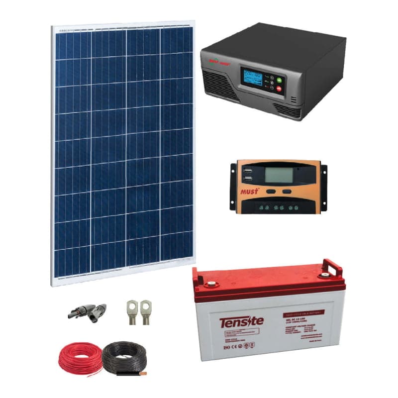 Kit panel solar GEL · 300W 12V 500Wh/día con batería (GEN-KIT-AISLADO-GEL-300W-12V-500WH/DIA)