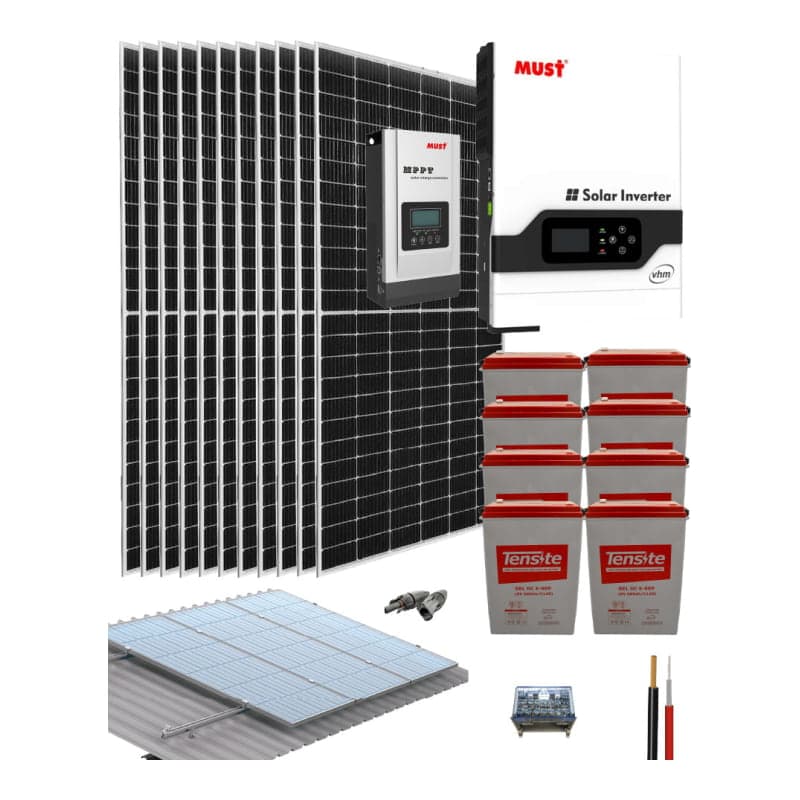 Kit solar vivienda permanente · 5000W 48V 22750Wh/día (GEN-KIT-AISLADO-5000W-48V-22750WH/DIA)
