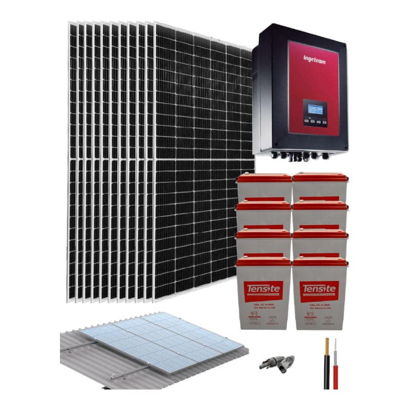 Kit solar autoconsumo baterías · 3000W 72V 36400Wh/día (GEN-KIT-AISLADO-3000W-72V-36400WH/DIA)