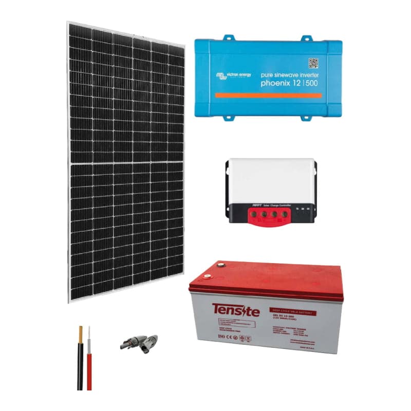 Kit solar completo · 500VA 12V 3400Wh/día (GEN-KIT-AISLADO-500VA-12V-3400WH/DIA)