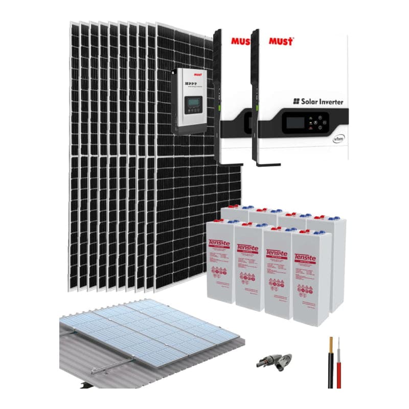 Kit solar instalación aislada · 10000W 48V 59150Wh/día (GEN-KIT-AISLADO-10000W-48V-59150WH/DIA)