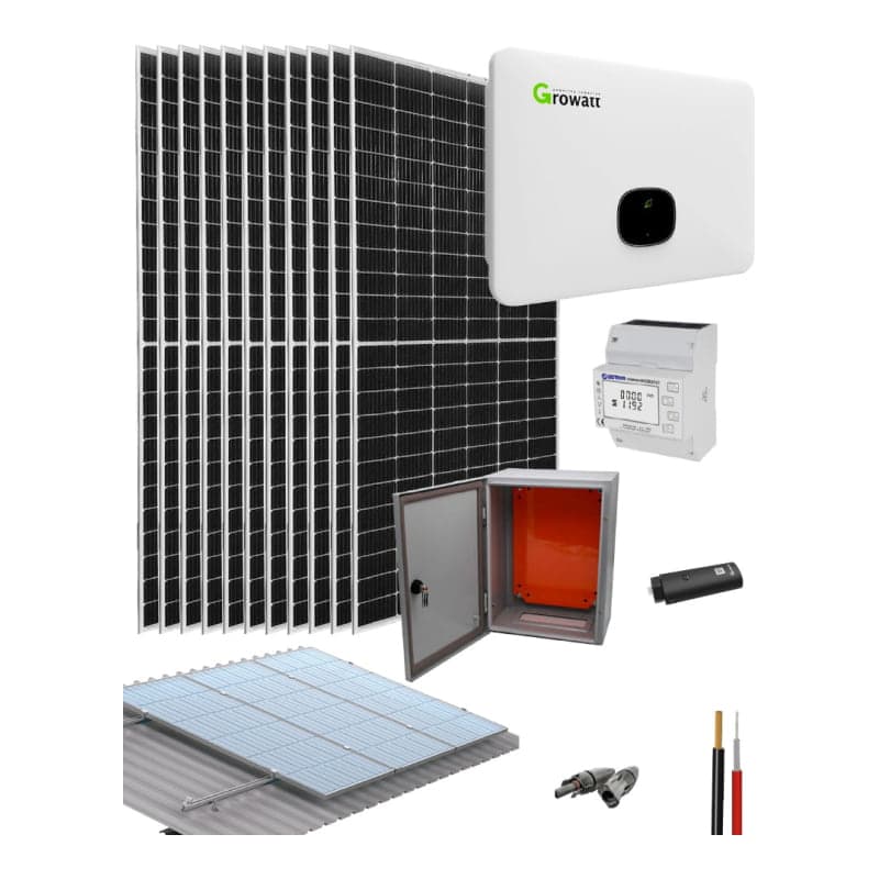 Kit solar conectado red GROWATT · 30000W 150000Wh/día trifásico (GROWATT-KIT-RED-30000W-150000WH/DIA)