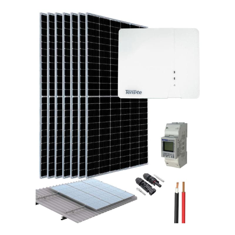 Kit solar híbrido GROWATT Tensite · 4000W 16000Wh/día (GROWATT-KIT-HIBRIDO-TENSITE-4000W-16000WH/DIA)