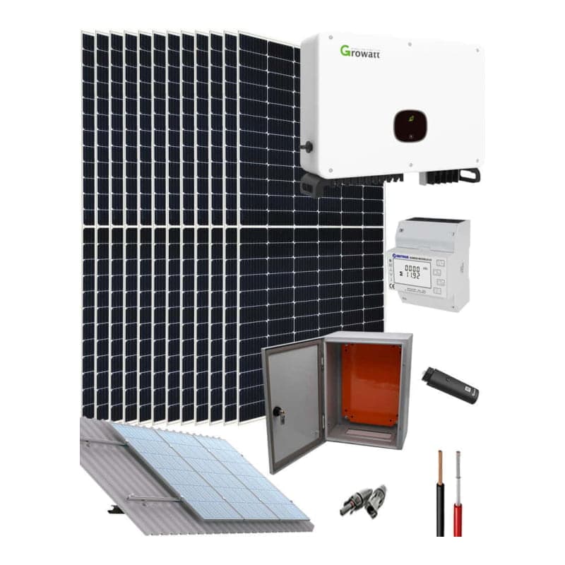 Kit solar conectado red GROWATT · 60000W 300000Wh/día trifásico (GROWATT-KIT-RED-60000W-300000WH/DIA)