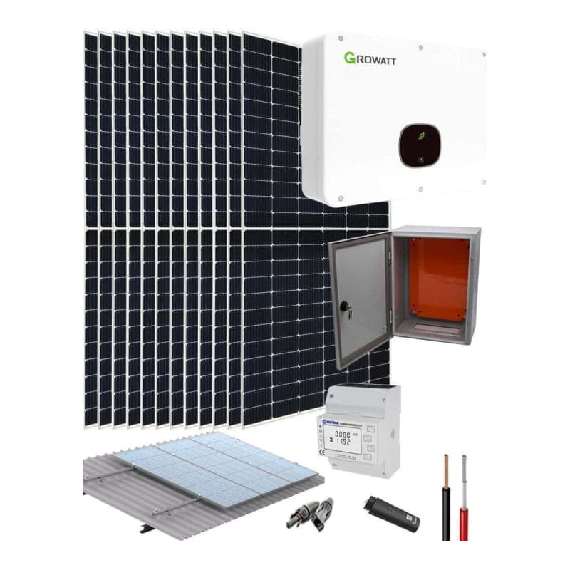 Kit solar conectado red GROWATT · 10000W 68000Wh/día trifásico (GROWATT-KIT-RED-10000W-68000WH/DIA)