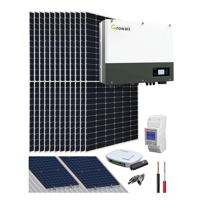 Kit solar conectado red GROWATT · 5000W 27300Wh/día (GROWATT-KIT-RED-5000W-27300WH/DIA)