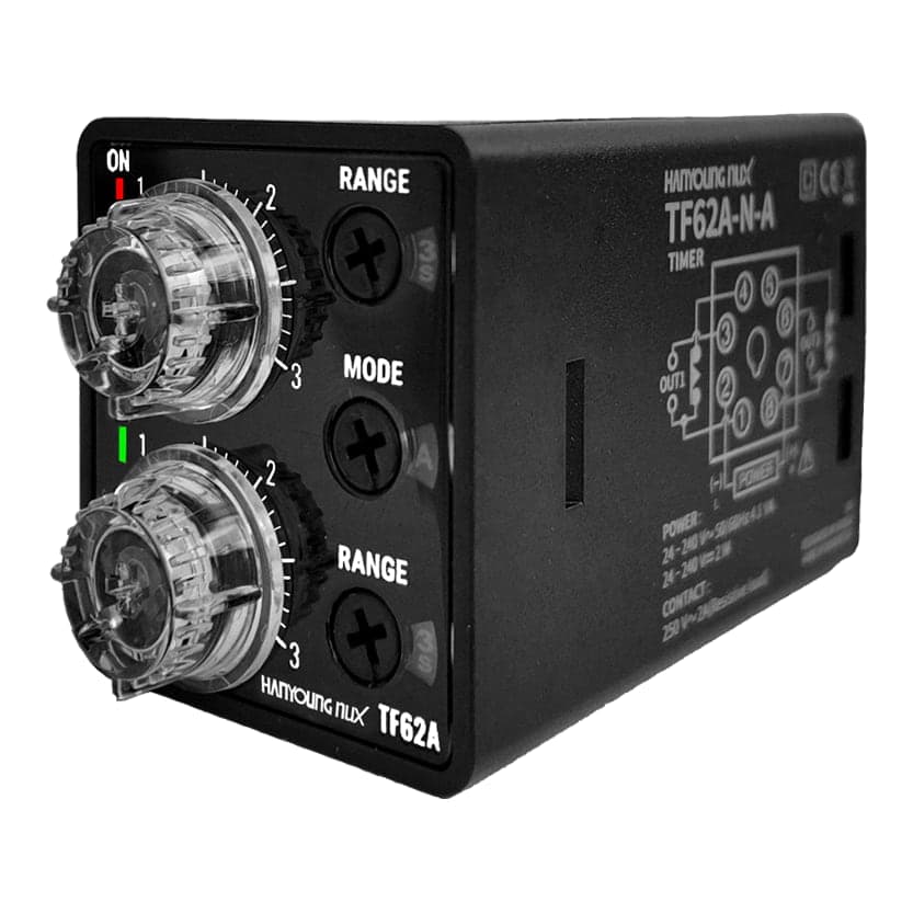 Temporizador cíclico doble HANYOUNG NUX TF62A-3N-A · 3s-3m-3h-30s-30m-30h 24–240V AC/DC