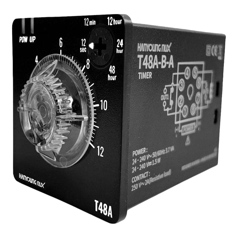 Temporizador analógico multirango HANYOUNG NUX T48A-12B-A · 12s/12m/12h/24h/48h