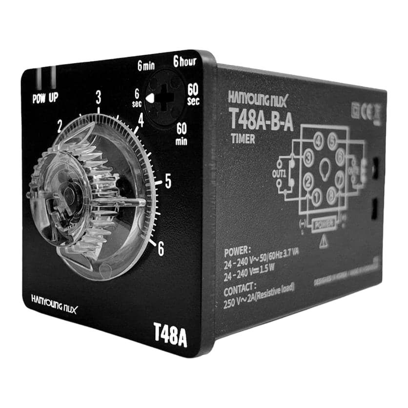 Temporizador analógico multirango HANYOUNG NUX T48A-6B-A · 6s/6m/6h/60s/60m