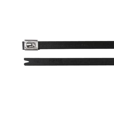 Cinta de acero inoxidable epoxi HELLERMANNTYTON 111-00289 · 4.6mm L=201mm SS316 x100und (paquete x100)