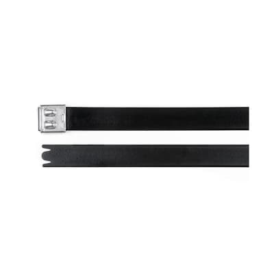 Cinta de acero inoxidable epoxi HELLERMANNTYTON 111-00291 · 4.6mm L=521mm SS316 x100und (paquete x100)