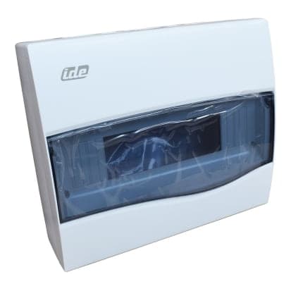 Tablero libre halógeno adosable con puerta fumé IDE BV12PT · 12 polos sin tierra IP40 IK08