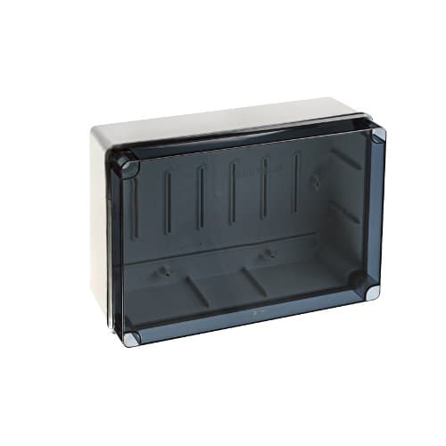 Caja de derivación lisa libre de halógeno IDE ELT322 · con tapa fumé IP67 IK07 243x333x132