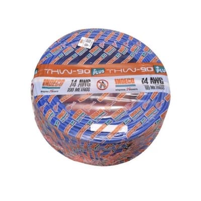 Cable INDECO 10055714 · THW-90+Plus 14 AWG 750V aislamiento PVC azul, clase 2, x rollo (rollo 100m)