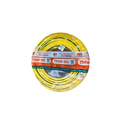Imagen referencial de la serie: Cable de puesta a tierra CPT INDECO · 10 AWG PVC color amarillo-verde (INDECO-CABLE-PUESTA-TIERRA-10AWG-AMARILLO)
