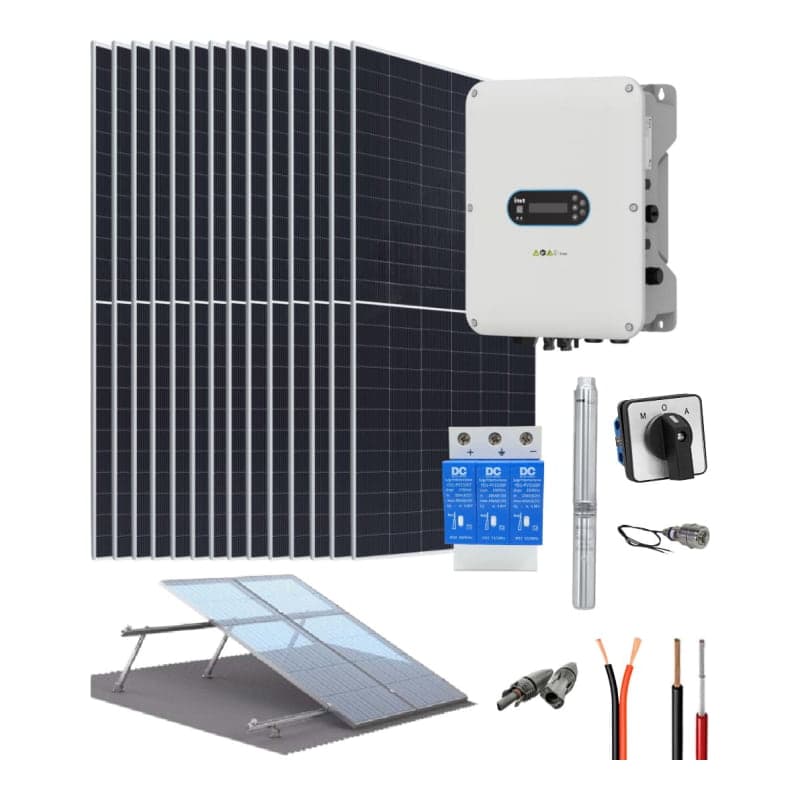 Bomba sumergible con panel solar INVT SP100 · 39.38kWh/día 380V 3HP (INVT-BOMBA-SUMERGIBLE-PANEL-SOLAR-SP100-39.38KWH/DIA-380V-3HP)