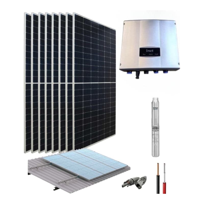 Kit bombeo solar fotovoltaico INVT · 2HP 2.2kW monofásico 220V (INVT-KIT-BOMBEO-2HP-2.2KW-220V)