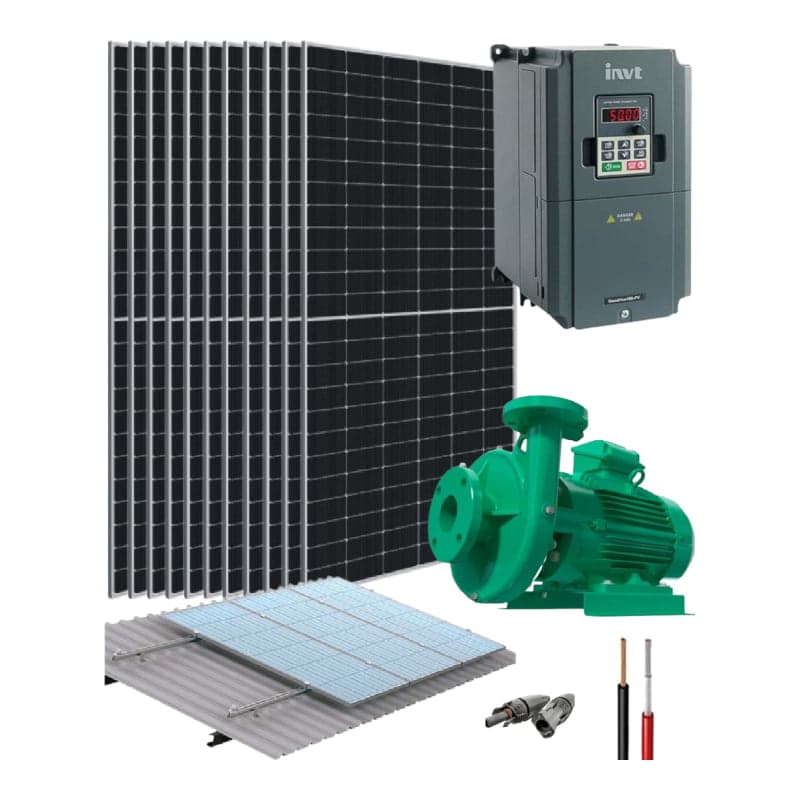 Kit bombeo solar para riego INVT GD100 · 15kW 400V 15HP (INVT-KIT-BOMBEO-GD100-15KW-400V-15HP)