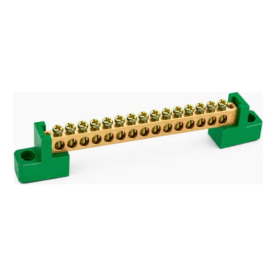 Imagen referencial de la serie: Bornera de tierra KASEEY T001-0812/16G · 8x12mm 16 puntos PVC verde