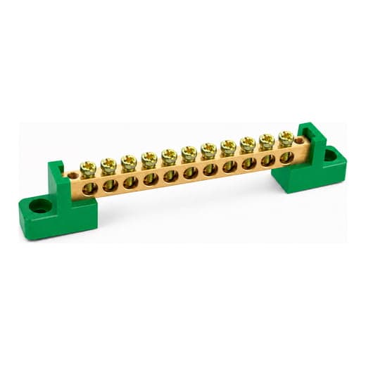 Bornera de tierra KASEEY T001-0609/12G · 6x9mm 12 puntos PVC verde