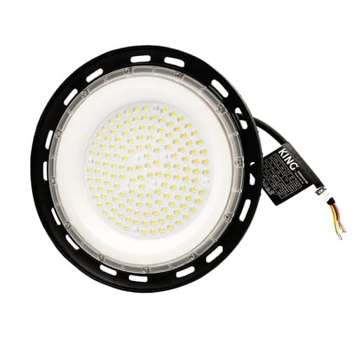 Imagen referencial de la serie: High bay KING KHB-150-CW · 150W, 110-240VAC, 7000K, 100lm, IP65, FP0.9, IP65, IK07