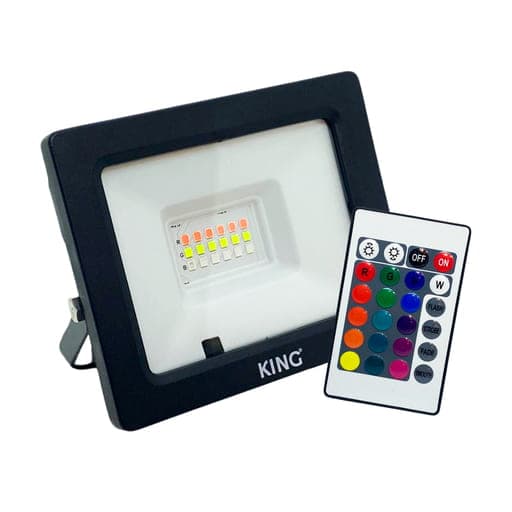 Reflector LED KING KFL20-RGB · 20W AC185-260V RGB control remoto rf
