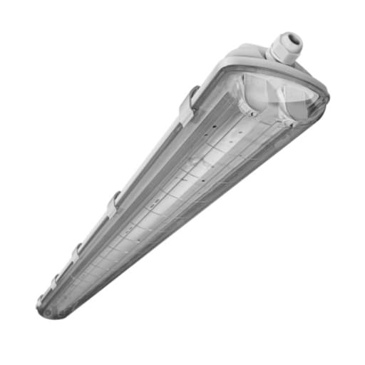 Carcasa hermética KING KEL-2-120 · para 2 tubos (FLUORESCENTE) LED T8 18W 120CM, cuerpo ABS