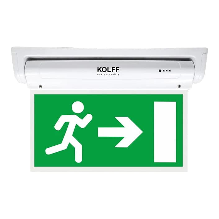 Luminaria de emergencia LED KOLFF · 3H, IP43, interior, incluye pictograma "SALIDA" Y accesorios docce LED (KOLFF-LUMINARIA-EMERGENCIA-LED-3H)