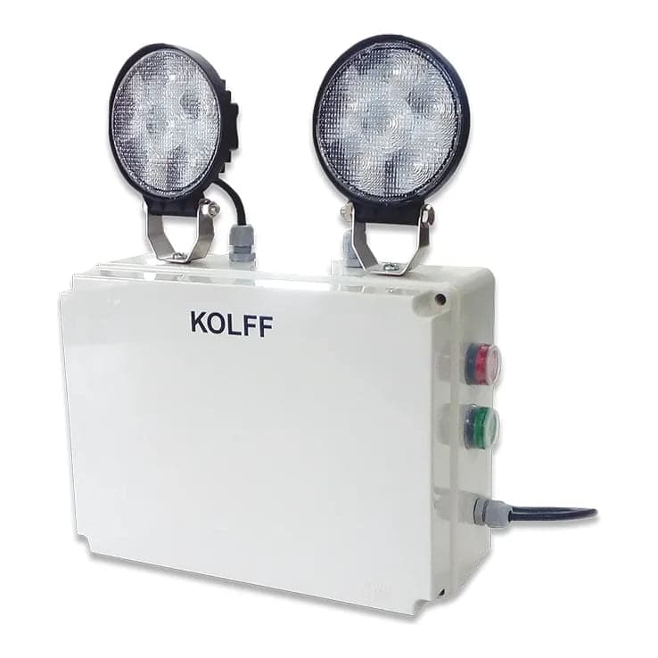 Luminaria de emergencia LED KOLFF · 2x13W, 4H, IP56, 550MT2, (1,510 LÚMENES) ET-2000 S LED (KOLFF-LUMINARIA-2X13W-4H-550MT2-1510-2000)
