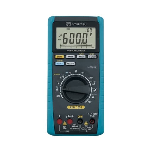 Multímetro digital KYORITSU 1051 · 10A-AC/DC 1kV-AC/DC, hz, T°, 60MΩ, capacitancia, diodo