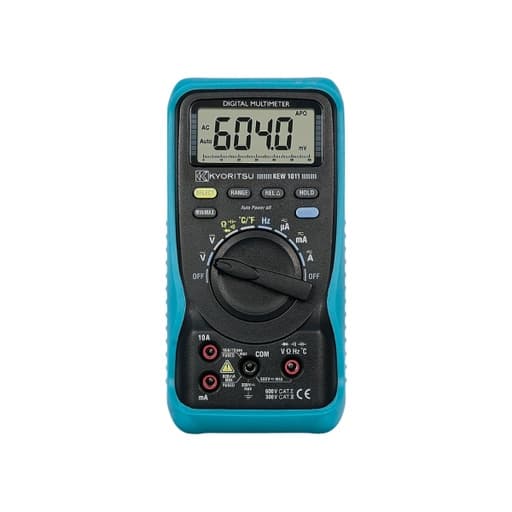 Multímetro digital KYORITSU 1011 · 10A-AC/DC 600V-AC/DC hz, T°, 60MΩ, capacitancia, diodo